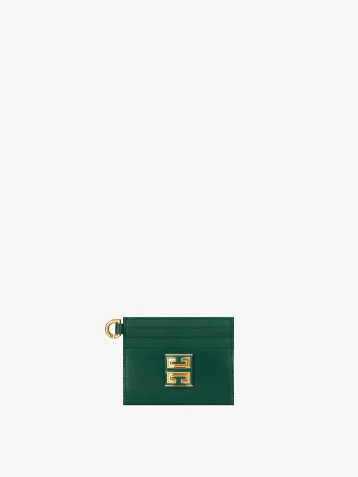 4g Card Holder In Box Leather Emerald Green Women Givenchy Wallets and Card Holders
