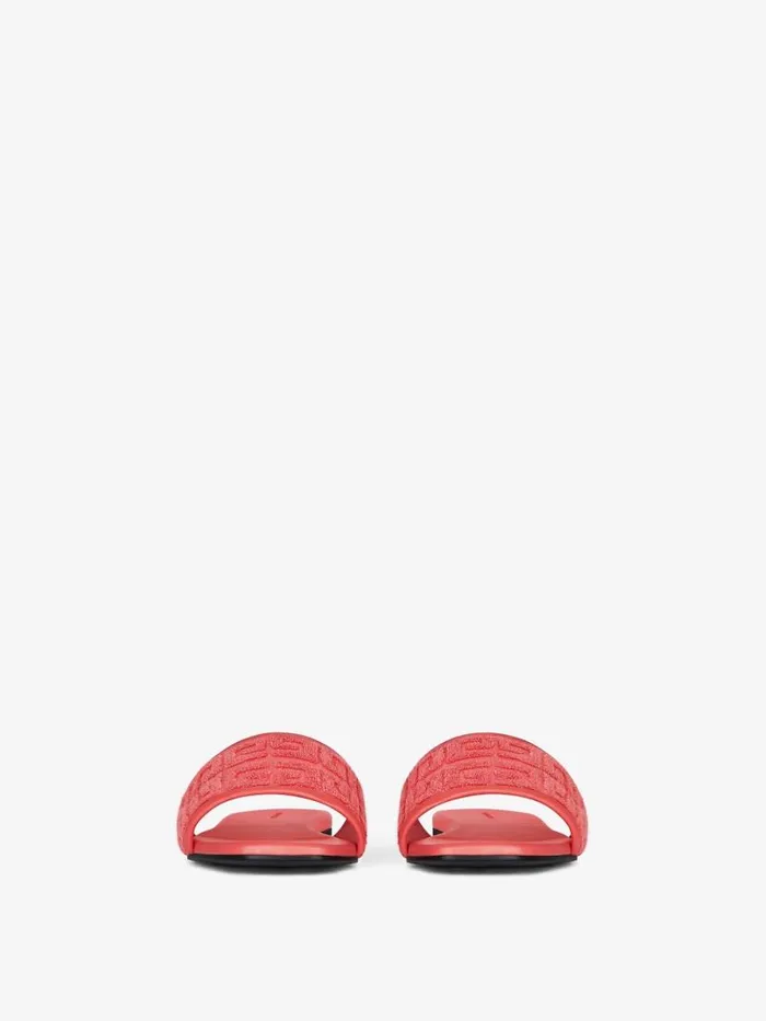 4g Flat Mules In 4g Cotton Towelling Coral Women Givenchy Slides and Sandals