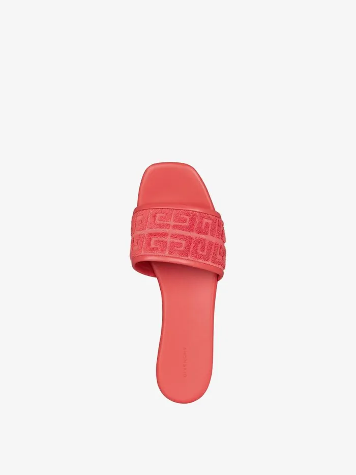 4g Flat Mules In 4g Cotton Towelling Coral Women Givenchy Slides and Sandals