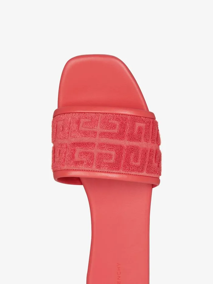 4g Flat Mules In 4g Cotton Towelling Coral Women Givenchy Slides and Sandals