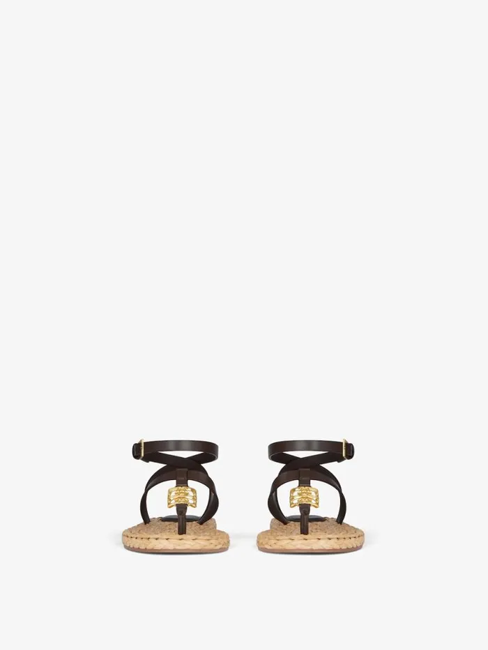 4g Liquid Sandals In Raffia Ebonynatural Women Givenchy Slides and Sandals