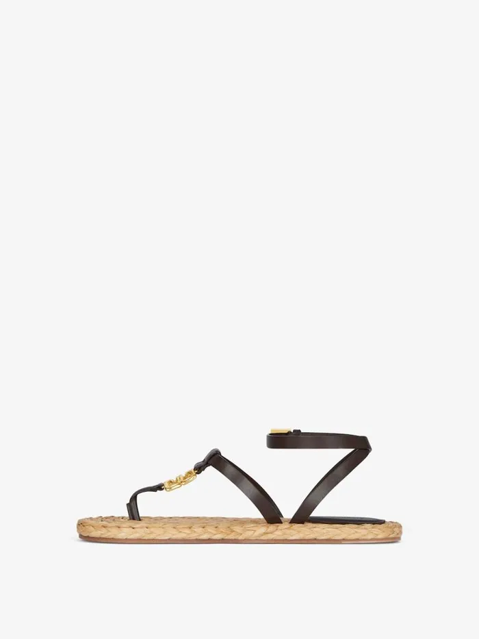 4g Liquid Sandals In Raffia Ebonynatural Women Givenchy Slides and Sandals