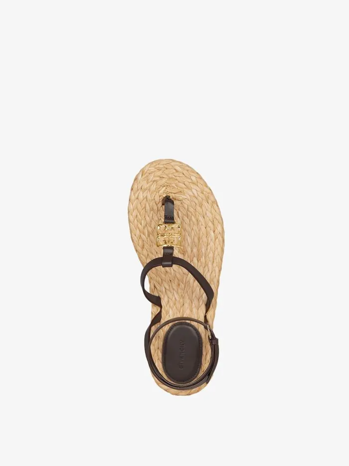 4g Liquid Sandals In Raffia Ebonynatural Women Givenchy Slides and Sandals