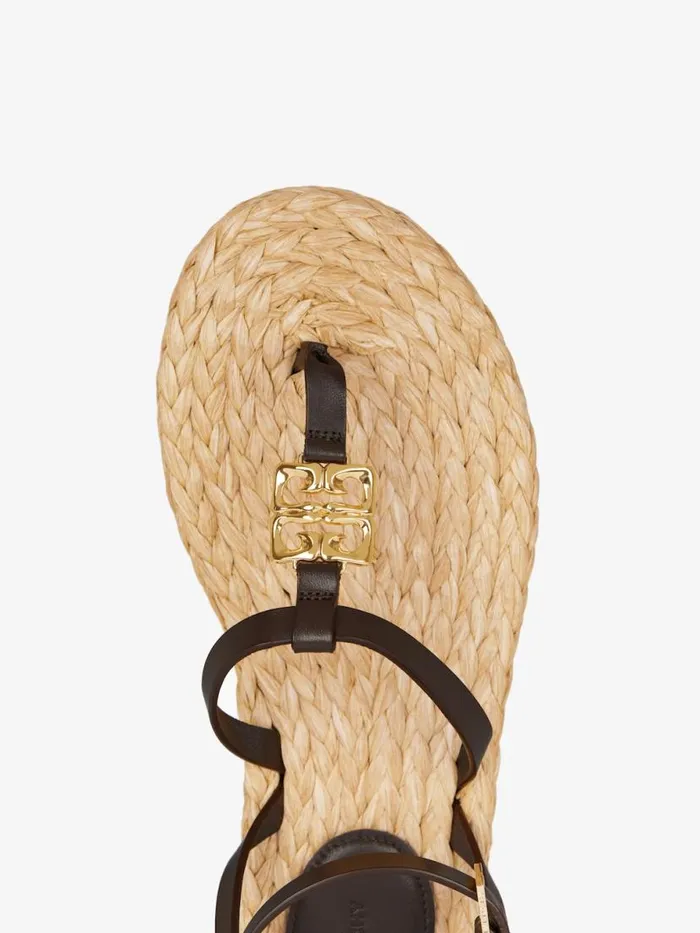 4g Liquid Sandals In Raffia Ebonynatural Women Givenchy Slides and Sandals