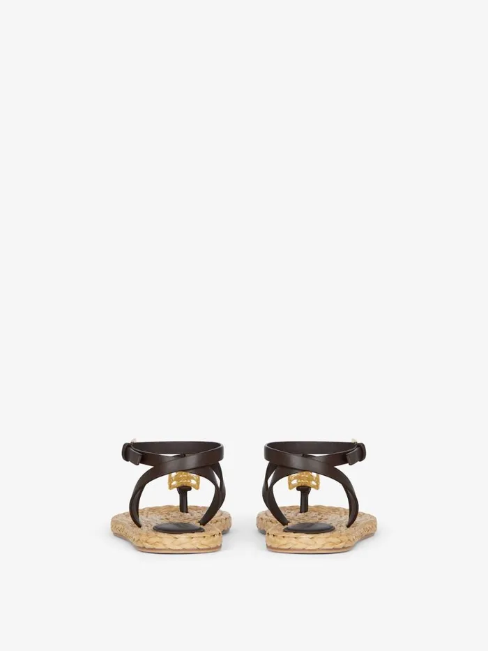 4g Liquid Sandals In Raffia Ebonynatural Women Givenchy Slides and Sandals