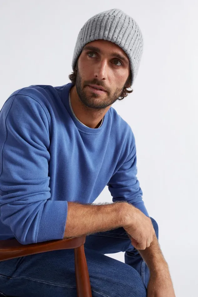 Accessories Man Seed Heritage Knitted Beanie Grey Marle
