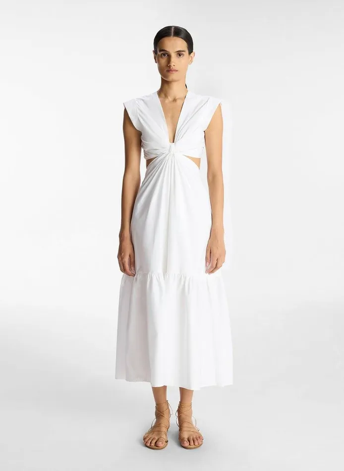 Accessories Women ALC Alexandria Cotton Midi Dress White