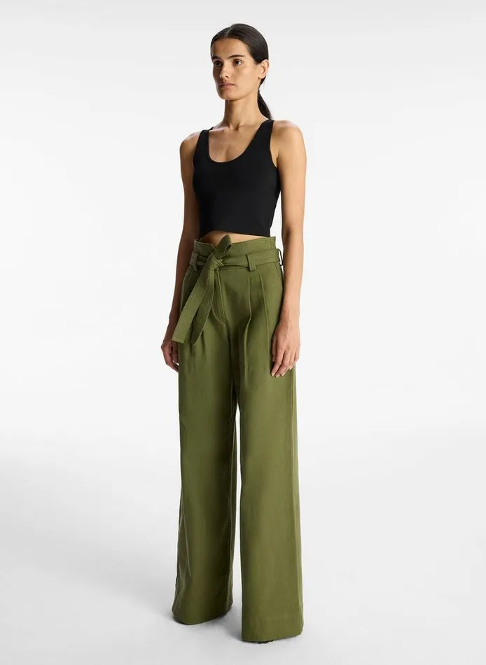 Accessories Women ALC Emily Cotton Twill Pant Olive Accessories Women ALC Emily Cotton Twill Pant Olive