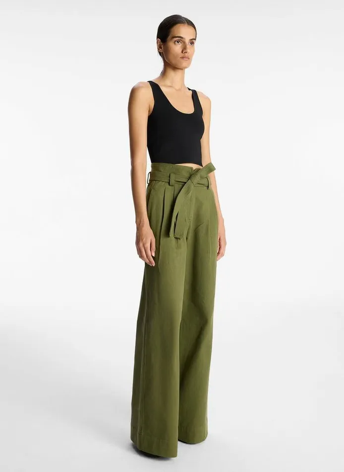 Accessories Women ALC Emily Cotton Twill Pant Olive Accessories Women ALC Emily Cotton Twill Pant Olive