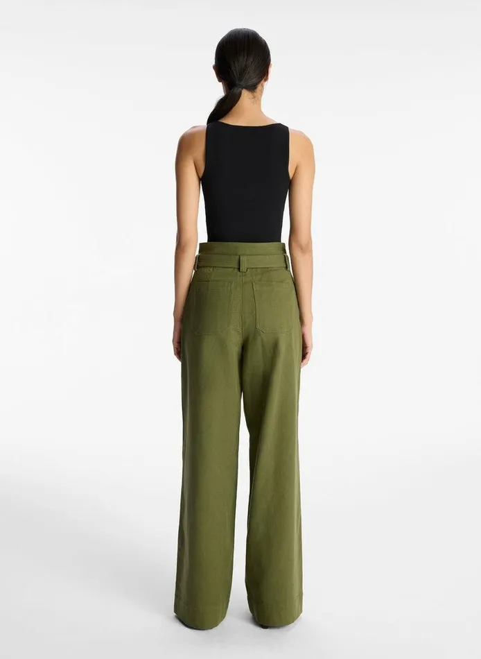Accessories Women ALC Emily Cotton Twill Pant Olive Accessories Women ALC Emily Cotton Twill Pant Olive