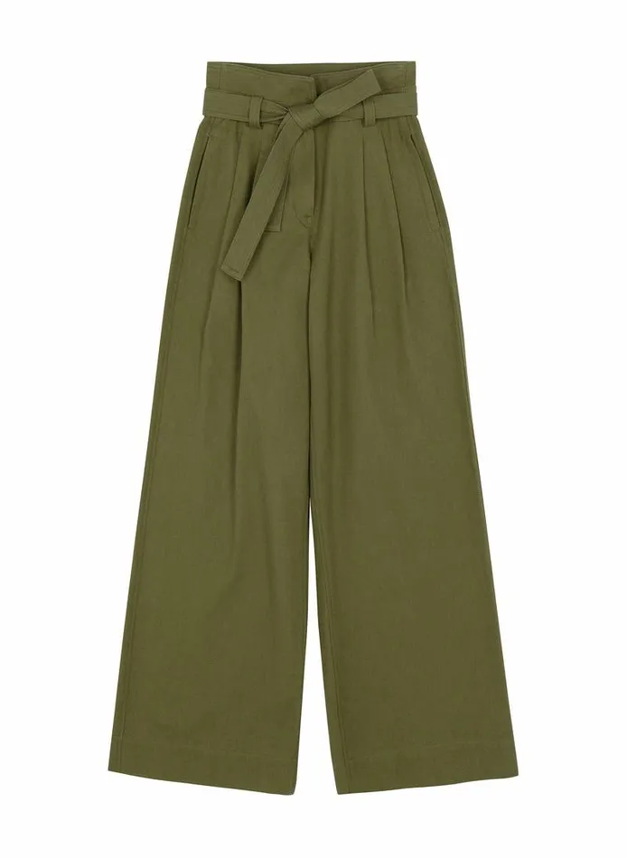 Accessories Women ALC Emily Cotton Twill Pant Olive Accessories Women ALC Emily Cotton Twill Pant Olive