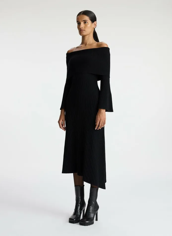 Accessories Women ALC Eve Off Shoulder Wool Dress Black Accessories Women ALC Eve Off Shoulder Wool Dress Black