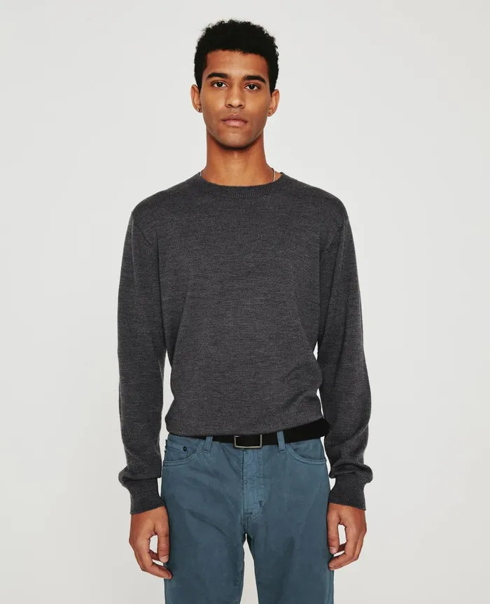 AG Jeans Beck Crew Heather Charcoal Men Sweatshirts