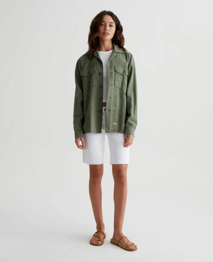 AG Jeans Blake Jacket Stone Dot Vintage Green Women Jackets AG Jeans Blake Jacket Stone Dot Vintage Green Women Jackets