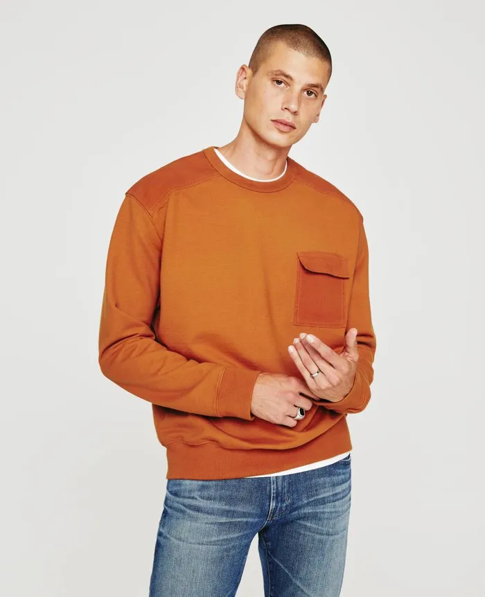 AG Jeans Brendan Sweatshirt Tawny Clay Men Sweatshirts