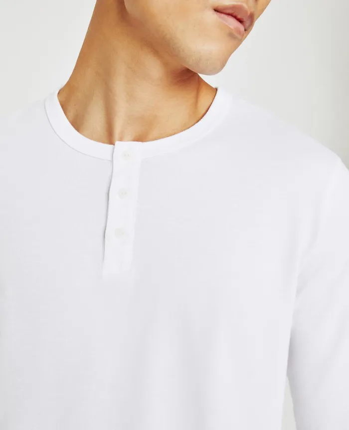 AG Jeans Bryce Long Sleeve Henley True White Men Tees AG Jeans Bryce Long Sleeve Henley True White Men Tees