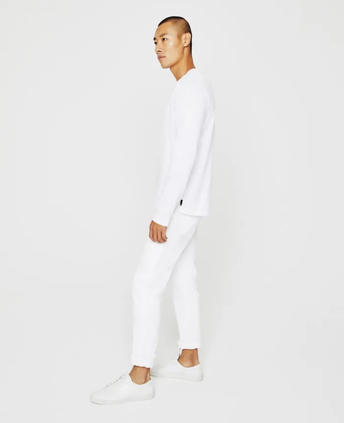 AG Jeans Bryce Long Sleeve Henley True White Men Tees AG Jeans Bryce Long Sleeve Henley True White Men Tees