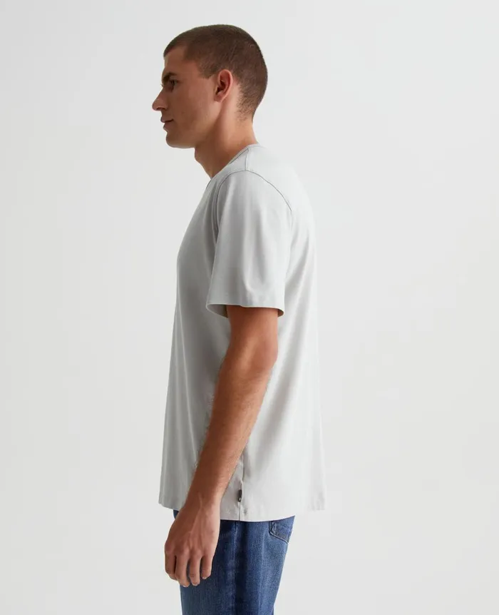 AG Jeans Bryce Short Sleeve Henley Silver Smoke Men Tees AG Jeans Bryce Short Sleeve Henley Silver Smoke Men Tees