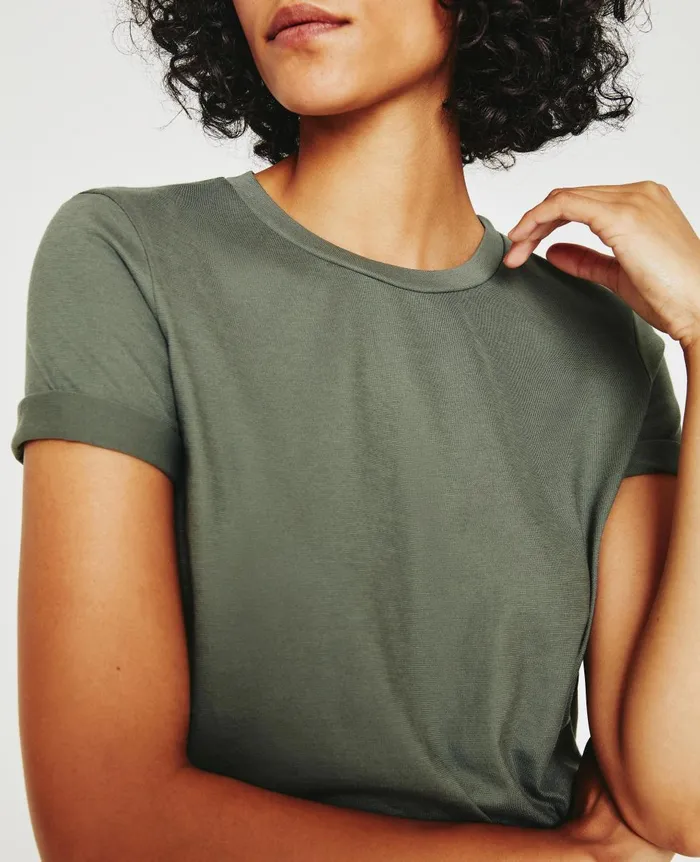 AG Jeans Jagger Crew Hunter Sage Women Tees and Tanks