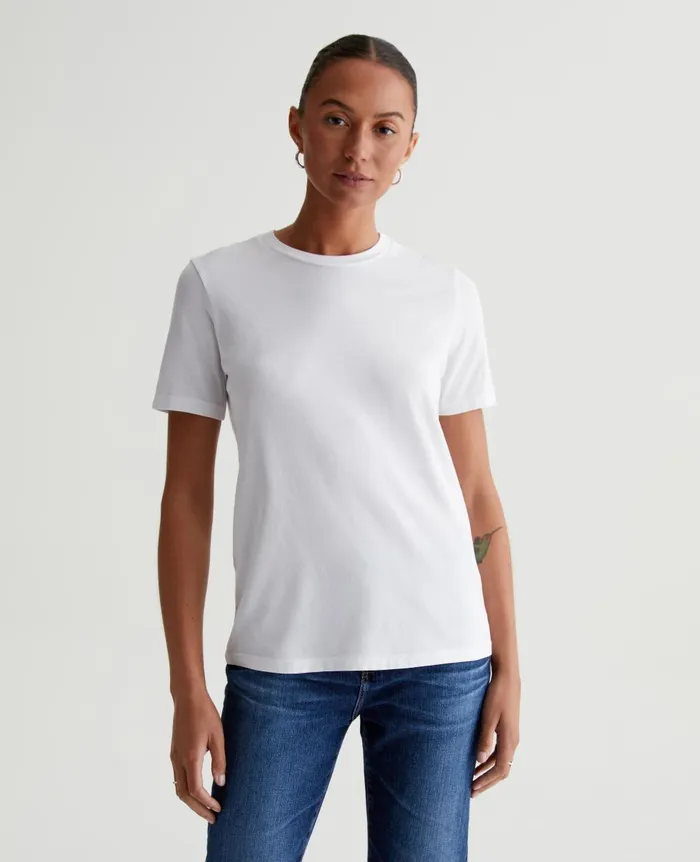 AG Jeans Jagger Crew True White Women Tees and Tanks