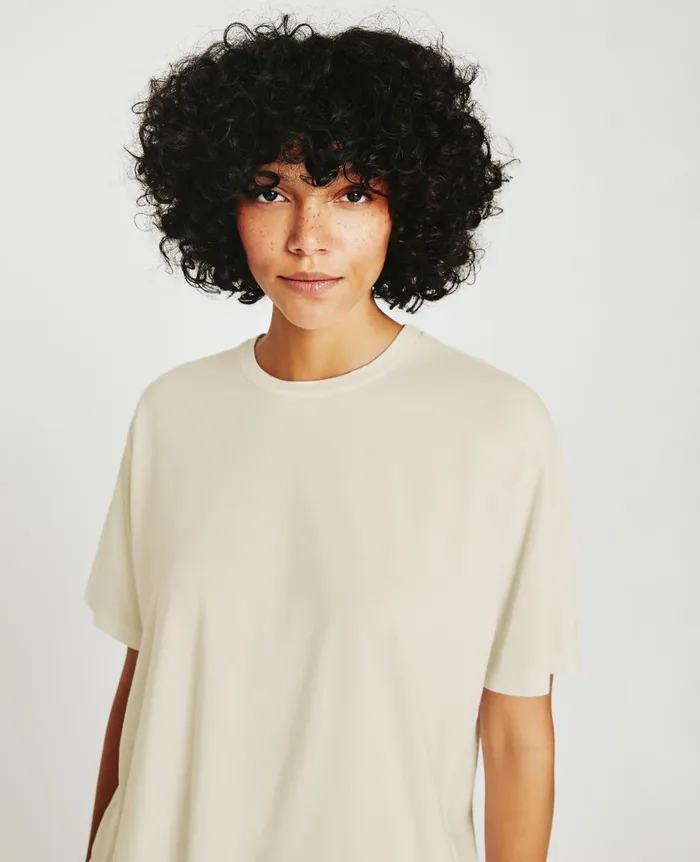 AG Jeans Karter ExBoyfriend Ivory Dust Women Tees and Tanks AG Jeans Karter ExBoyfriend Ivory Dust Women Tees and Tanks