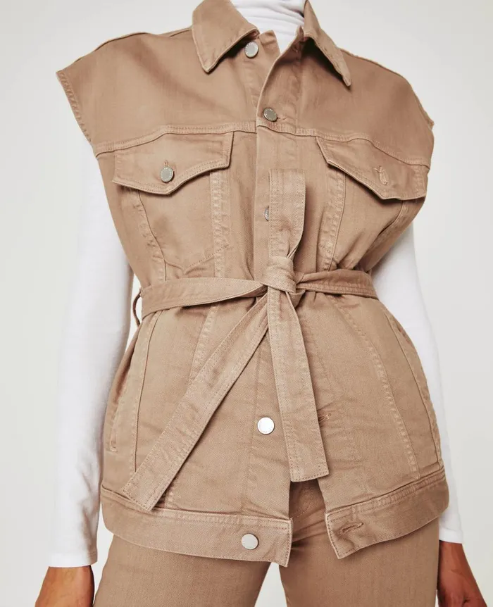 AG Jeans Kendrix Vest Almond Biscotti Women Jackets AG Jeans Kendrix Vest Almond Biscotti Women Jackets