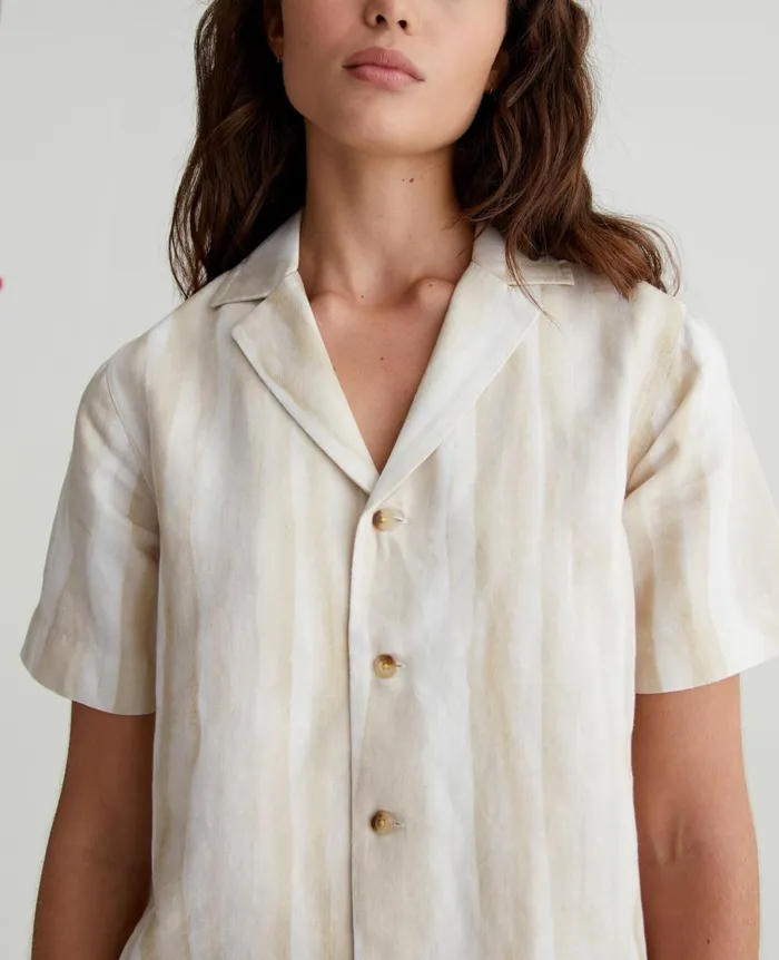 AG Jeans Koa Brush Strokes Beige Multi Women Tops and Shirts AG Jeans Koa Brush Strokes Beige Multi Women Tops and Shirts