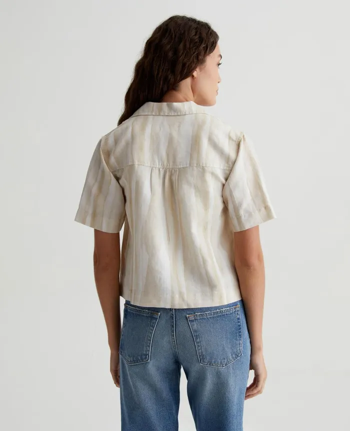 AG Jeans Koa Brush Strokes Beige Multi Women Tops and Shirts AG Jeans Koa Brush Strokes Beige Multi Women Tops and Shirts