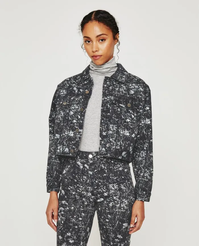 AG Jeans Mirah Jacket Flower Field Black Multi Women Jackets