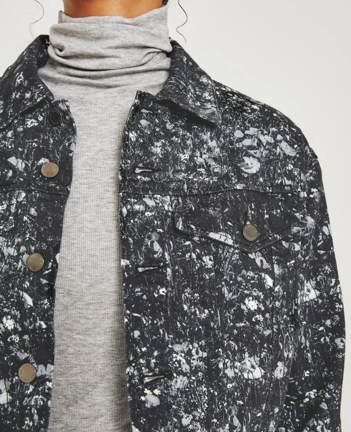 AG Jeans Mirah Jacket Flower Field Black Multi Women Jackets AG Jeans Mirah Jacket Flower Field Black Multi Women Jackets