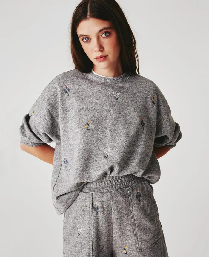 AG Jeans Orsen Sweatshirt Eb Super Bloom Heather Grey Women Sweatshirts