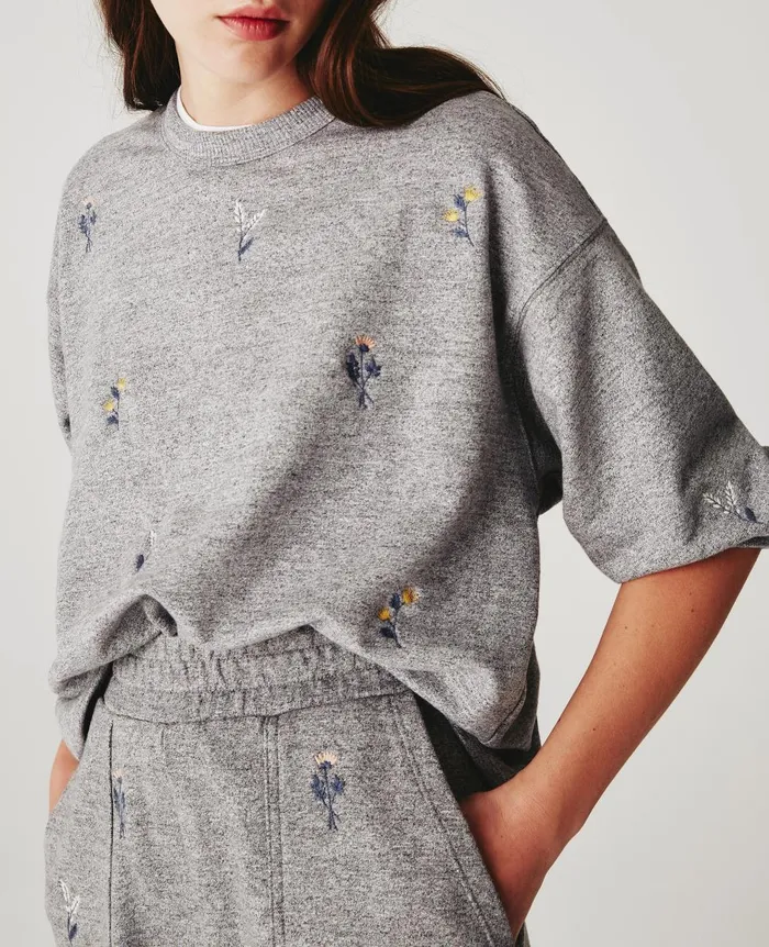 AG Jeans Orsen Sweatshirt Eb Super Bloom Heather Grey Women Sweatshirts AG Jeans Orsen Sweatshirt Eb Super Bloom Heather Grey Women Sweatshirts