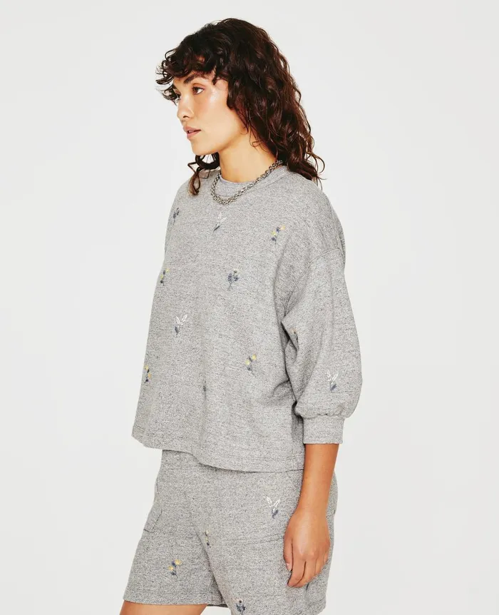 AG Jeans Orsen Sweatshirt Eb Super Bloom Heather Grey Women Sweatshirts AG Jeans Orsen Sweatshirt Eb Super Bloom Heather Grey Women Sweatshirts