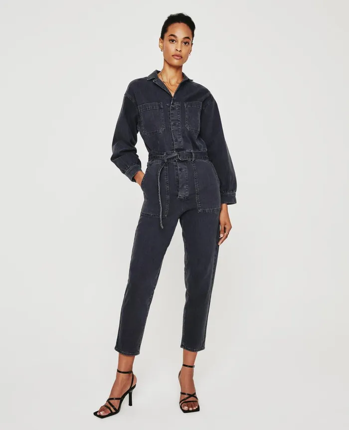 AG Jeans Ryleigh Jumpsuit Sulfur Black Women Dresses and More
