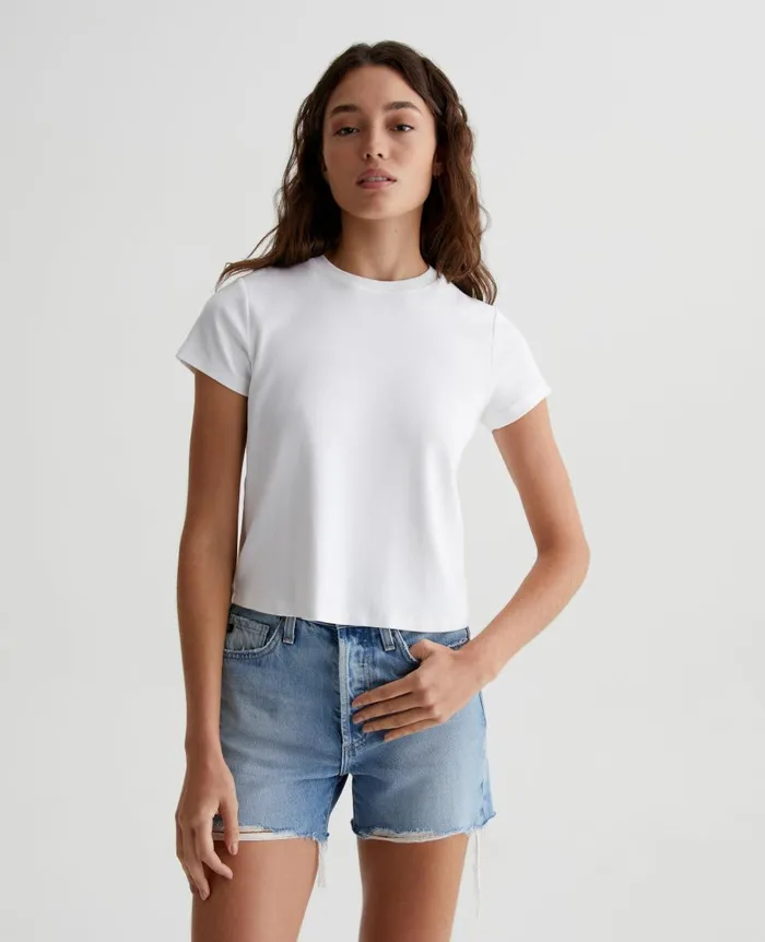 AG Jeans Sadie Crew Exwhite Women Tees and Tanks
