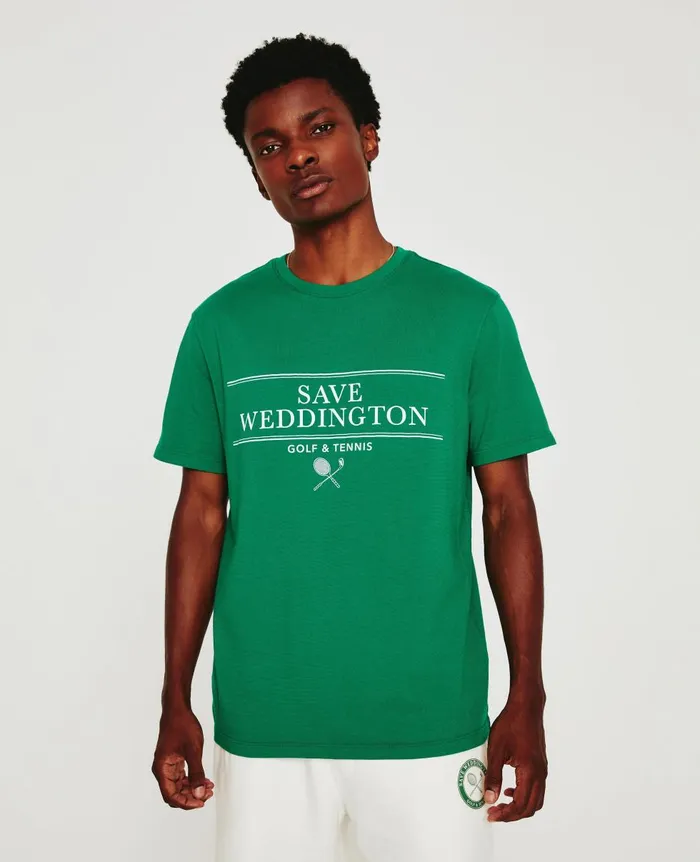 AG Jeans Weddington Crew Save Weddington Turf Green WomenMen Tees and Tanks