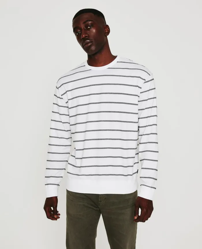 AG Jeans Wesley Pullover True Whitetrue Black Men Tees