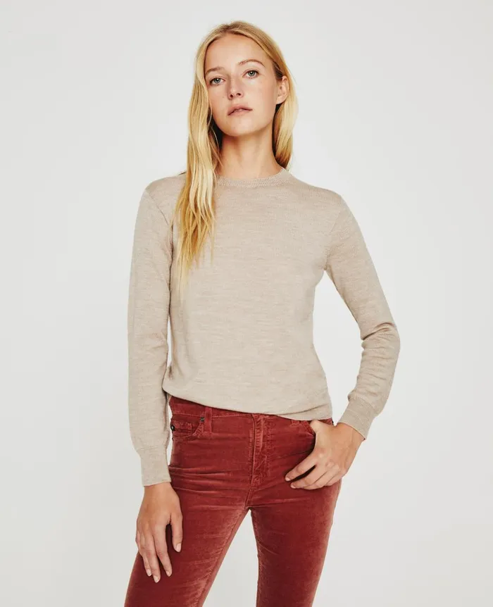 AG Jeans Zuri Crew Oatmilk Women Tops and Shirts
