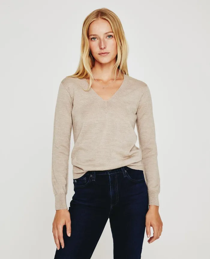 AG Jeans Zuri Vee Oatmilk Women Tops and Shirts