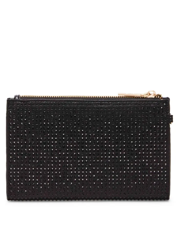 Anne Klein 2 Piece Gift Set With Rhinestone Zip Clutch And Card Case Black Women Handbags