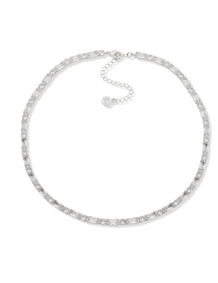 Anne Klein Baguette Collar Necklace Silver Tone Women Watches 038 Jewelry