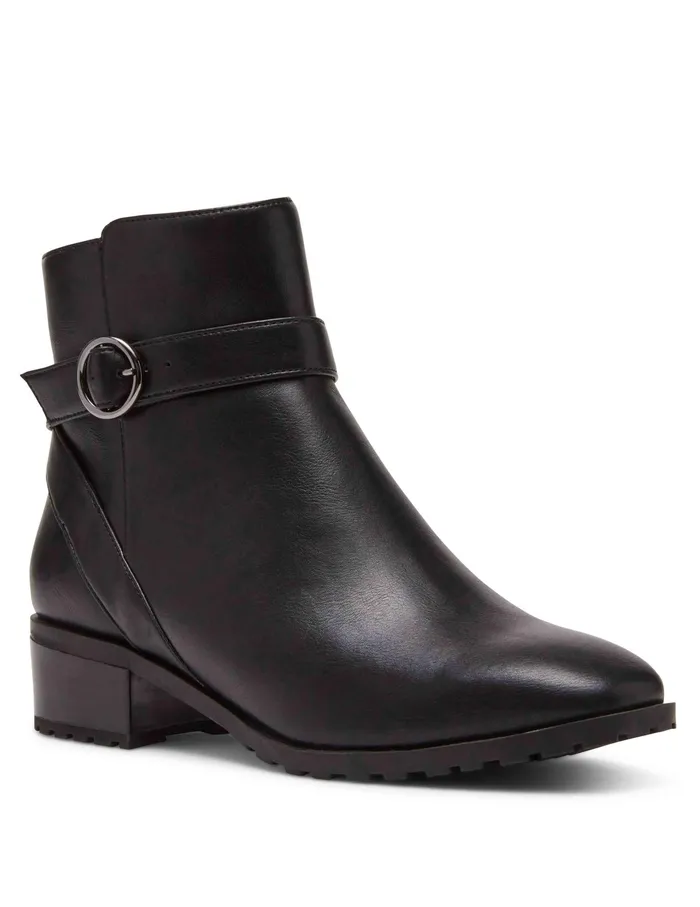 Anne Klein Caroline Boot Black Leather Women Shoes