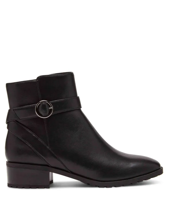 Anne Klein Caroline Boot Black Leather Women Shoes