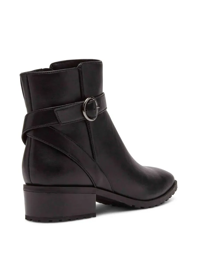 Anne Klein Caroline Boot Black Leather Women Shoes