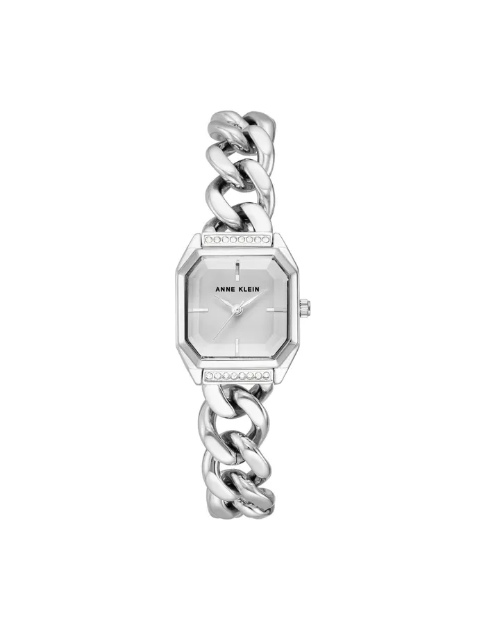 Anne Klein Octagonal Crystal Accented Chain Bracelet Watch Silvertone Women Watches 038 Jewelry Anne Klein Octagonal Crystal Accented Chain Bracelet Watch Silvertone Women Watches 038 Jewelry