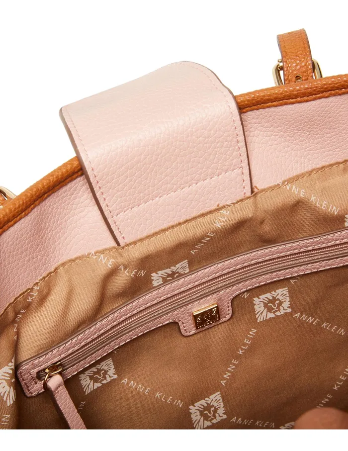 Anne Klein Perfect Lion Logo Tote Carnation Women Handbags