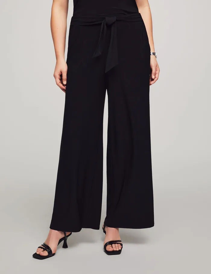 Anne Klein Pull On Wide Leg Pant Anne Black Women Clothing