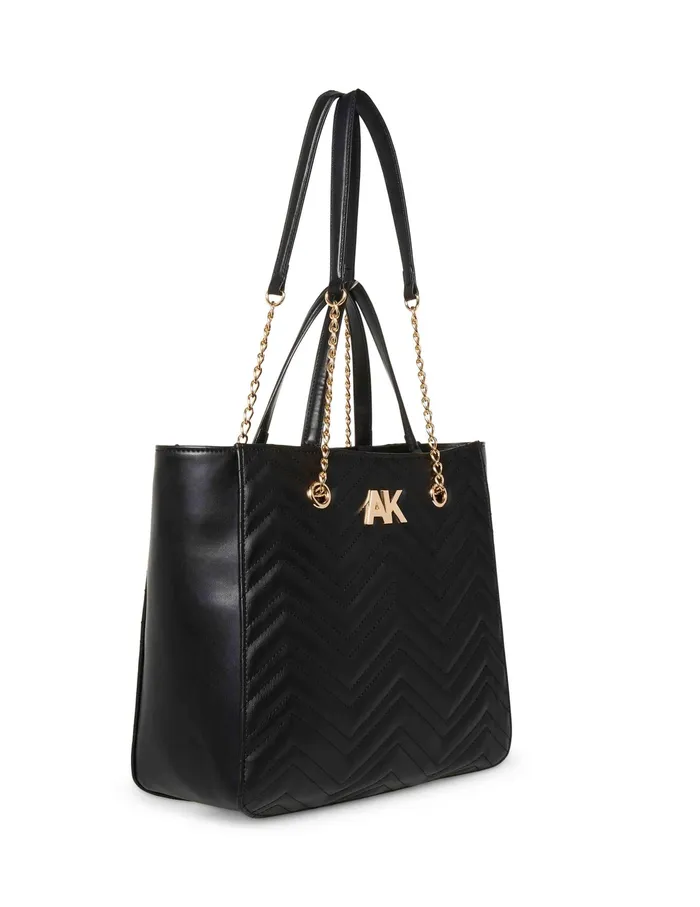 Anne Klein Quilted Double Handle Tote Black Women Handbags