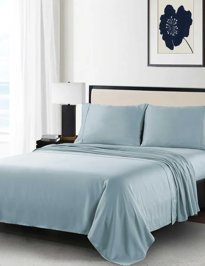 Anne Klein Reverie AntiMicrobial Sheet Set Bluegrey Women Home