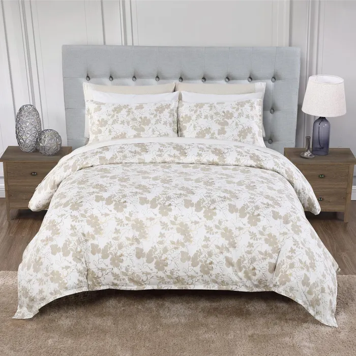 Anne Klein Simsbury Floral Comforter Set Gold Women Home